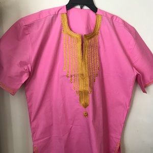 Pink embroidered top